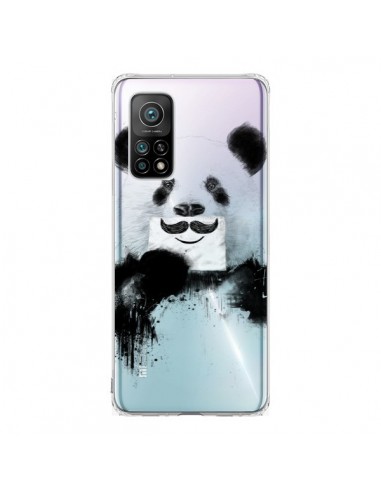 Coque Xiaomi Mi 10T / 10T Pro Funny Panda Moustache Transparente - Balazs Solti