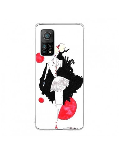 Coque Xiaomi Mi 10T / 10T Pro Demoiselle Femme Fashion Mode Rouge - Cécile