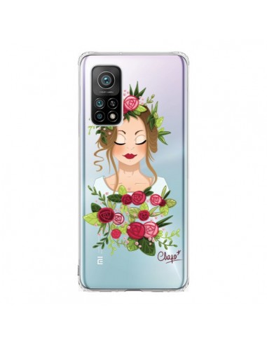 Coque Xiaomi Mi 10T / 10T Pro Femme Closed Eyes Fleurs Transparente - Chapo