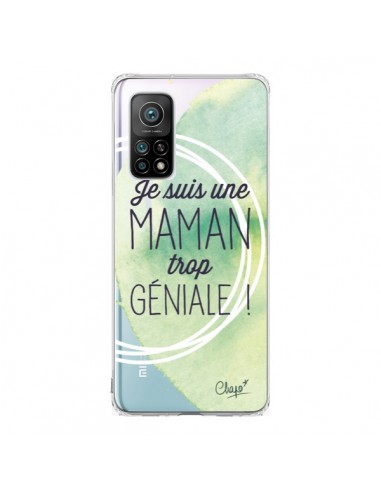 Coque Xiaomi Mi 10T / 10T Pro Je suis une Maman trop Géniale Vert Transparente - Chapo