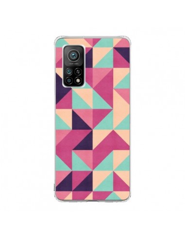 Coque Xiaomi Mi 10T / 10T Pro Azteque Triangle Rose Vert - Eleaxart