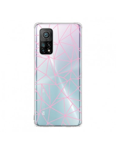 Coque Xiaomi Mi 10T / 10T Pro Lignes Triangle Rose Transparente - Project M