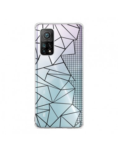 Coque Xiaomi Mi 10T / 10T Pro Lignes Grilles Side Grid Abstract Noir Transparente - Project M