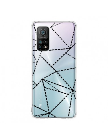 Coque Xiaomi Mi 10T / 10T Pro Lignes Points Abstract Noir Transparente - Project M