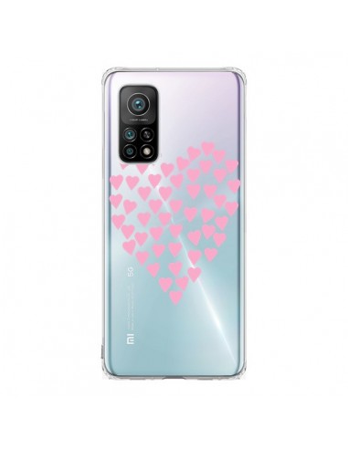 Coque Xiaomi Mi 10T / 10T Pro Coeurs Heart Love Rose Pink Transparente - Project M