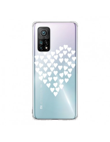 Coque Xiaomi Mi 10T / 10T Pro Coeurs Heart Love Blanc Transparente - Project M