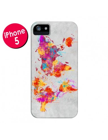 Coque Terre Map Monde Mother Earth Crying pour iPhone 5 et 5S - Maximilian San