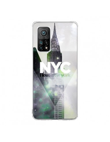 Coque Xiaomi Mi 10T / 10T Pro I Love New York City Gris Violet Vert - Javier Martinez