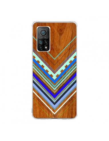 Coque Xiaomi Mi 10T / 10T Pro Azteque Arbutus Blue Bois Aztec Tribal - Jenny Mhairi