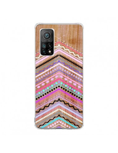 Coque Xiaomi Mi 10T / 10T Pro Purple Chevron Wild Wood Bois Azteque Aztec Tribal - Jenny Mhairi