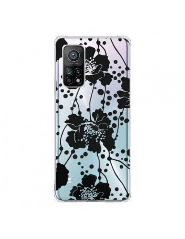 Coque Xiaomi Mi 10T / 10T Pro Fleurs Noirs Flower Transparente - Dricia Do