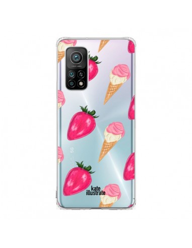 Coque Xiaomi Mi 10T / 10T Pro Strawberry Ice Cream Fraise Glace Transparente - kateillustrate