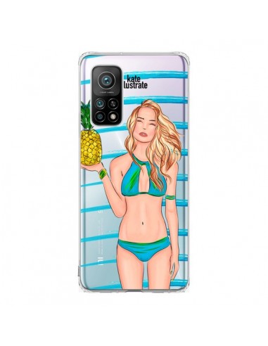 Coque Xiaomi Mi 10T / 10T Pro Malibu Ananas Plage Ete Bleu Transparente - kateillustrate