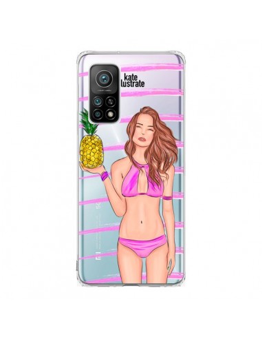 Coque Xiaomi Mi 10T / 10T Pro Malibu Ananas Plage Ete Rose Transparente - kateillustrate