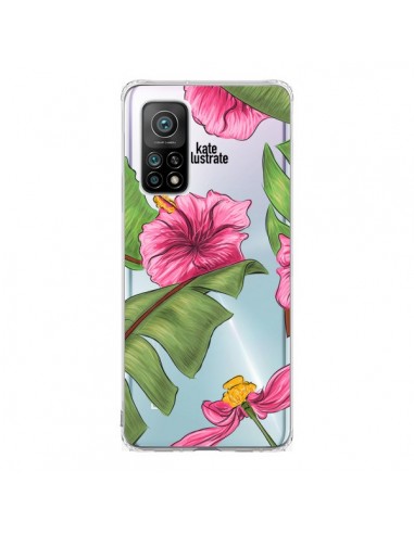 Coque Xiaomi Mi 10T / 10T Pro Tropical Leaves Fleurs Feuilles Transparente - kateillustrate