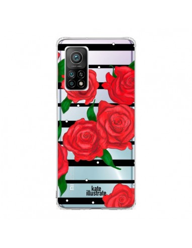 Coque Xiaomi Mi 10T / 10T Pro Red Roses Rouge Fleurs Flowers Transparente - kateillustrate