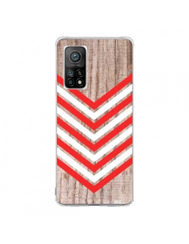 Coque Xiaomi Mi 10T / 10T Pro Tribal Aztèque Bois Wood Flèche Rouge Blanc - Laetitia