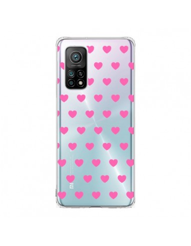 Coque Xiaomi Mi 10T / 10T Pro Coeur Heart Love Amour Rose Transparente - Laetitia