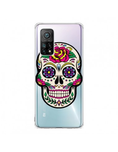 Coque Xiaomi Mi 10T / 10T Pro Tête de Mort Mexicaine Fleurs Transparente - Laetitia