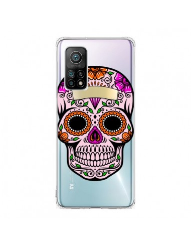 Coque Xiaomi Mi 10T / 10T Pro Tête de Mort Mexicaine Noir Rose Transparente - Laetitia