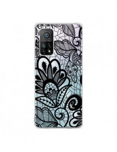 Coque Xiaomi Mi 10T / 10T Pro Lace Fleur Flower Noir...