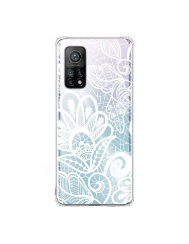 Coque Xiaomi Mi 10T / 10T Pro Lace Fleur Flower Blanc Transparente - Petit Griffin