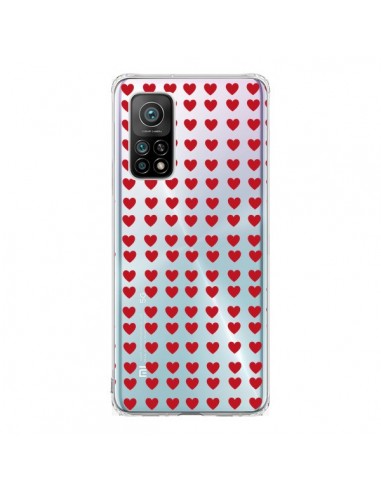 Coque Xiaomi Mi 10T / 10T Pro Coeurs Heart Love Amour Red Transparente - Petit Griffin