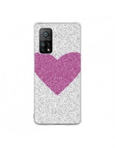 Coque Xiaomi Mi 10T / 10T Pro Coeur Rose Argent Love -...