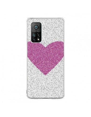 Coque Xiaomi Mi 10T / 10T Pro Coeur Rose Argent Love - Mary Nesrala