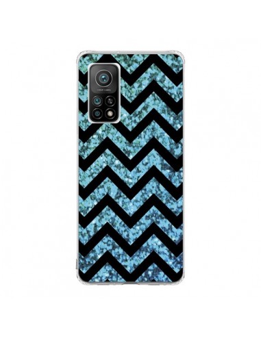 Coque Xiaomi Mi 10T / 10T Pro Chevron Aqua Sparkle Triangle Azteque - Mary Nesrala