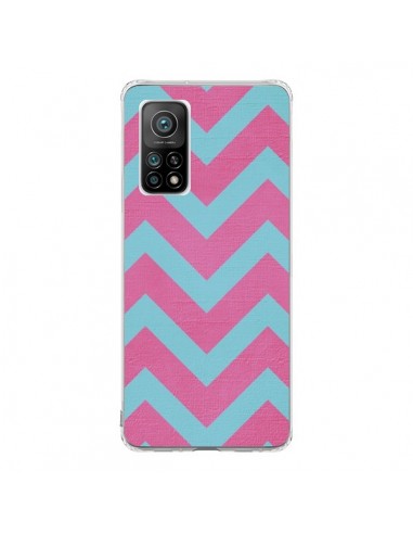 Coque Xiaomi Mi 10T / 10T Pro Strawberry Chevron Rose Bleu - Mary Nesrala