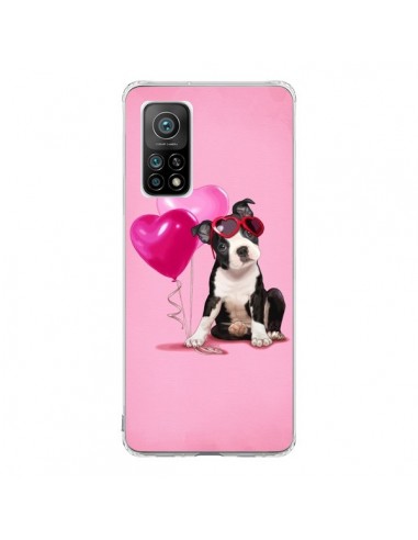 Coque Xiaomi Mi 10T / 10T Pro Chien Dog Ballon Lunettes Coeur Rose - Maryline Cazenave