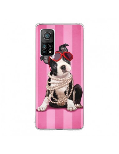 Coque Xiaomi Mi 10T / 10T Pro Chien Dog Fashion Collier Perles Lunettes Coeur - Maryline Cazenave