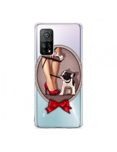 Coque Xiaomi Mi 10T / 10T Pro Lady Jambes Chien Bulldog Dog Pois Noeud Papillon Transparente - Maryline Cazenave