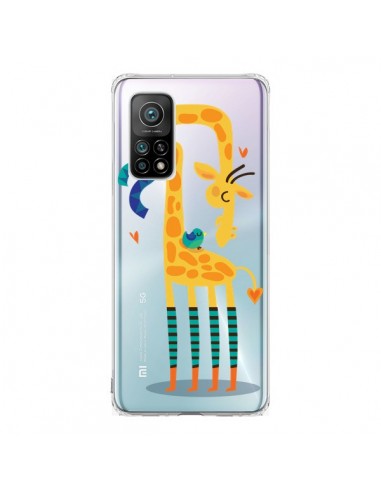 Coque Xiaomi Mi 10T / 10T Pro L'oiseau et la Girafe Amour Love Transparente - Maria Jose Da Luz
