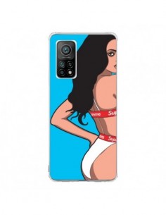 Coque Xiaomi Mi 10T / 10T Pro Pop Art Femme Bleu -...