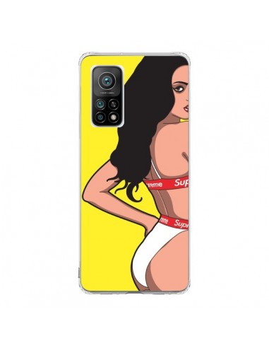 Coque Xiaomi Mi 10T / 10T Pro Pop Art Femme Jaune - Mikadololo