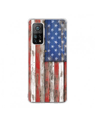 Coque Xiaomi Mi 10T / 10T Pro Drapeau USA Vintage Bois Wood - Maximilian San