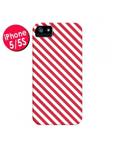 Coque Bonbon Candy Rose et Blanche Rayée pour iPhone 5 et 5S - Nico