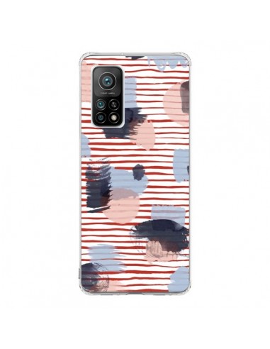 Coque Xiaomi Mi 10T / 10T Pro Watercolor Stains Stripes Red - Ninola Design