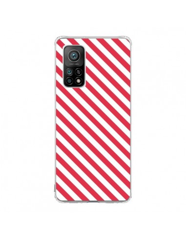 Coque Xiaomi Mi 10T / 10T Pro Bonbon Candy Rose et Blanche Rayée - Nico