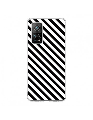 Coque Xiaomi Mi 10T / 10T Pro Bonbon Candy Noire et Blanche Rayée - Nico