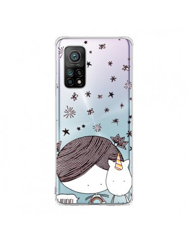 Coque Xiaomi Mi 10T / 10T Pro Petite Fille et Licorne I Believe Transparente - Nico