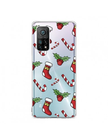 Coque Xiaomi Mi 10T / 10T Pro Chaussette Sucre d'Orge Houx de Noël transparente - Nico