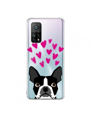 Coque Xiaomi Mi 10T / 10T Pro Boston Terrier Coeurs Chien Transparente - Pet Friendly