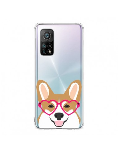 Coque Xiaomi Mi 10T / 10T Pro Chien Marrant Lunettes Coeurs Transparente - Pet Friendly