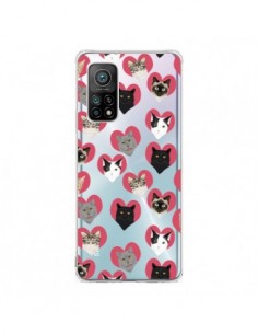 Coque Xiaomi Mi 10T / 10T Pro Chats Coeurs Transparente -...