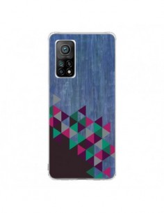Coque Xiaomi Mi 10T / 10T Pro Wood Bois Azteque Triangles...