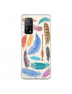 Coque Xiaomi Mi 10T / 10T Pro Feather Plumes Multicolores...