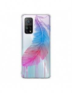 Coque Xiaomi Mi 10T / 10T Pro Plume Feather Arc en Ciel...